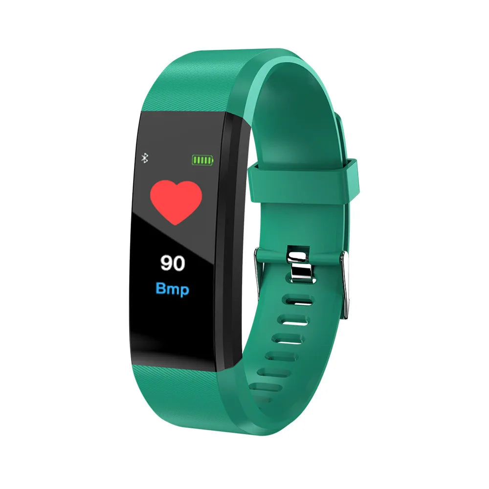 New 115Plus Smart Watch Health Bracelet with Heart Rate & Blood Pressure Monitoring Fitness Tracker Bluetooth Wristband