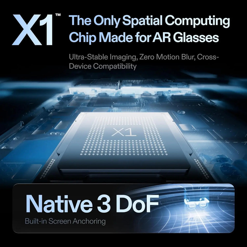 XREAL One Pro AR Glasses X1 Chip Native 3 DoF X-Prism Optics Real 3D 57FOV 171" 120Hz FHD Display iPhone 17/16 Steam Deck ROG