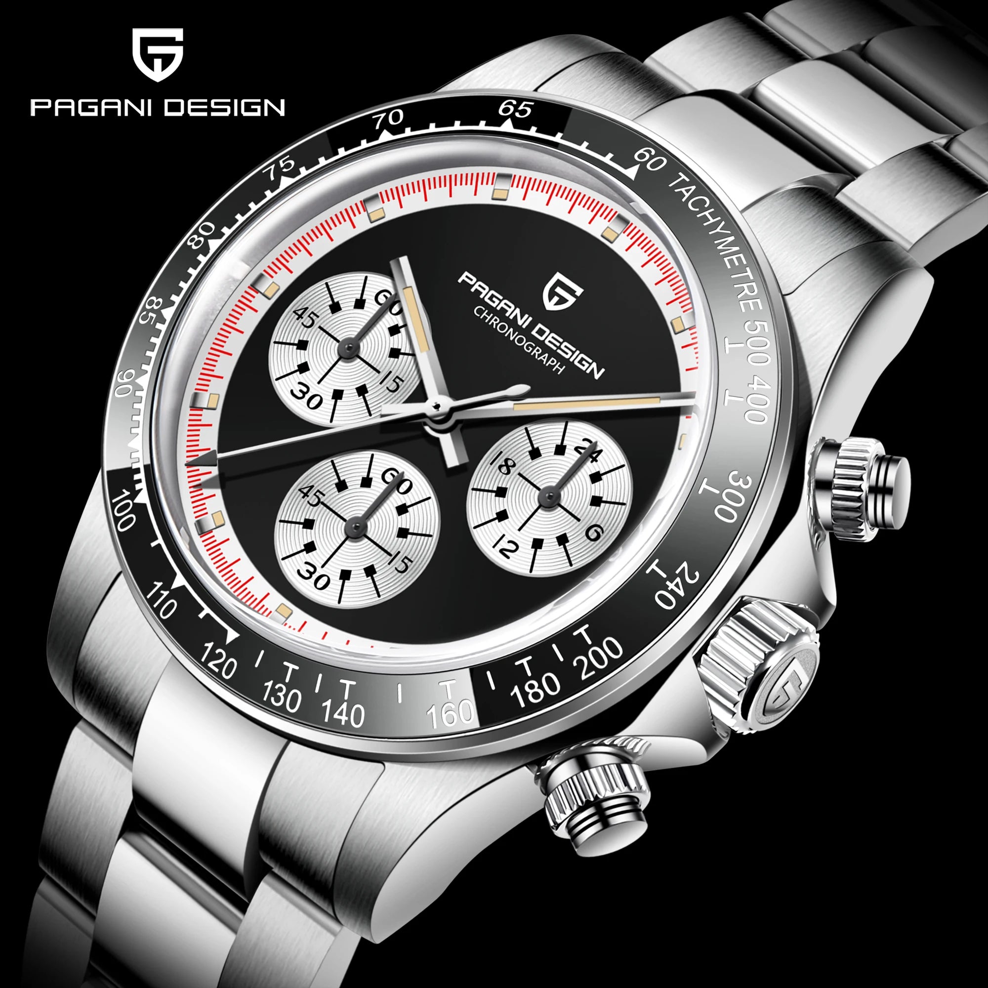New PAGANI DESIGN 1676 New Men's Watches Quartz Wrist Watch Men Retro Sports Chronograph Japan VK63 Sapphire Glass Clock