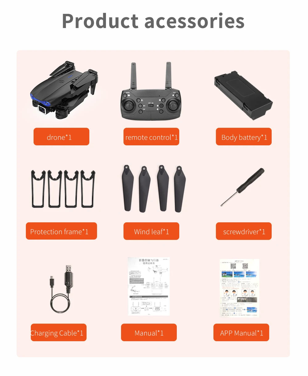 K3 Drone 4k HD Dual Camera WiFi FPV Foldable Dron 1080P RC Quadcopter Toy Drone