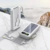 Lanyard Design Comes with Mobile Phone Holder 2USB Output 1 to 4 Output Charging Cable 30000mah Solar Power Bank