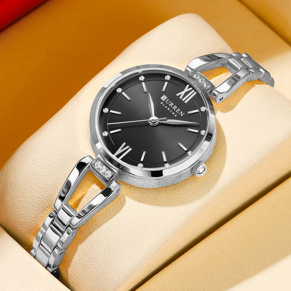 CURREN 9092 Casual Brand Women's Watches Fashion Gold Stainless Steel Waterproof Quartz Wrist Watch for Female Relogio Feminino