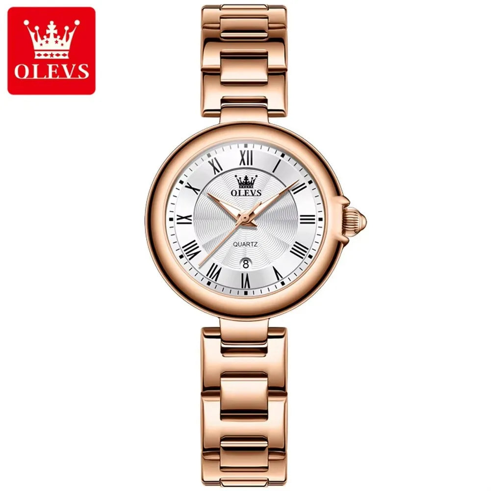 OLEVS 5608 Women's Watches Fashion Light Luxury Original Wristwatch Waterproof Luminous Chronograph Date Quartz Movement Watches