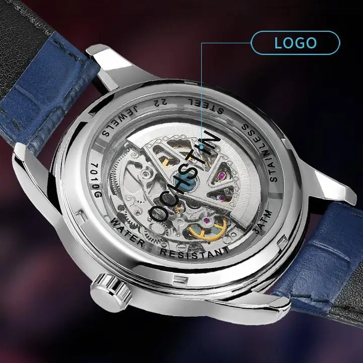 OCHSTIN 7010A GA7010A Hollow Out Wristwatch Waterproof Fashion Men's Watches Mechanical Automatic Genuine Leather Business Clock