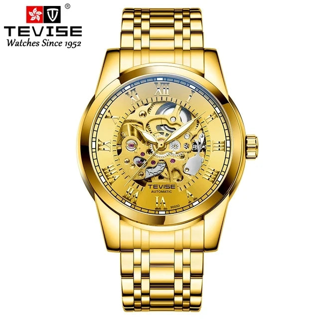 TEVISE T9005D 9005D Mechanical Luxury Charm Hollow Luminous Automatic Life Waterproof Stainless Steel Strap Men's Watches