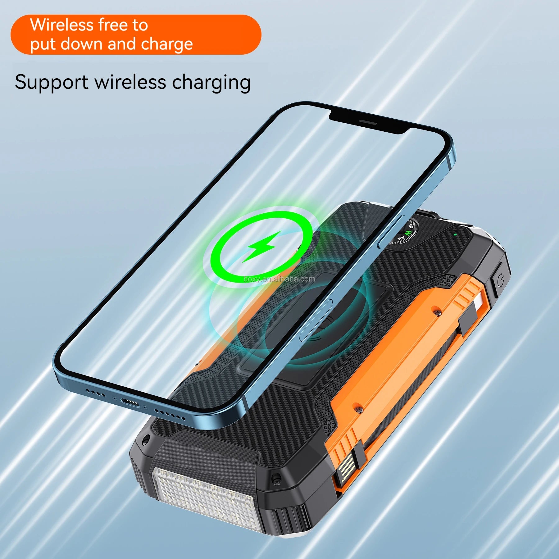 OEM Factory Wholesale Outdoor Portable Charging Cable 15W Wireless Fast Charge Large Capacity PD22.5W Solar Power Bank 30000mAh