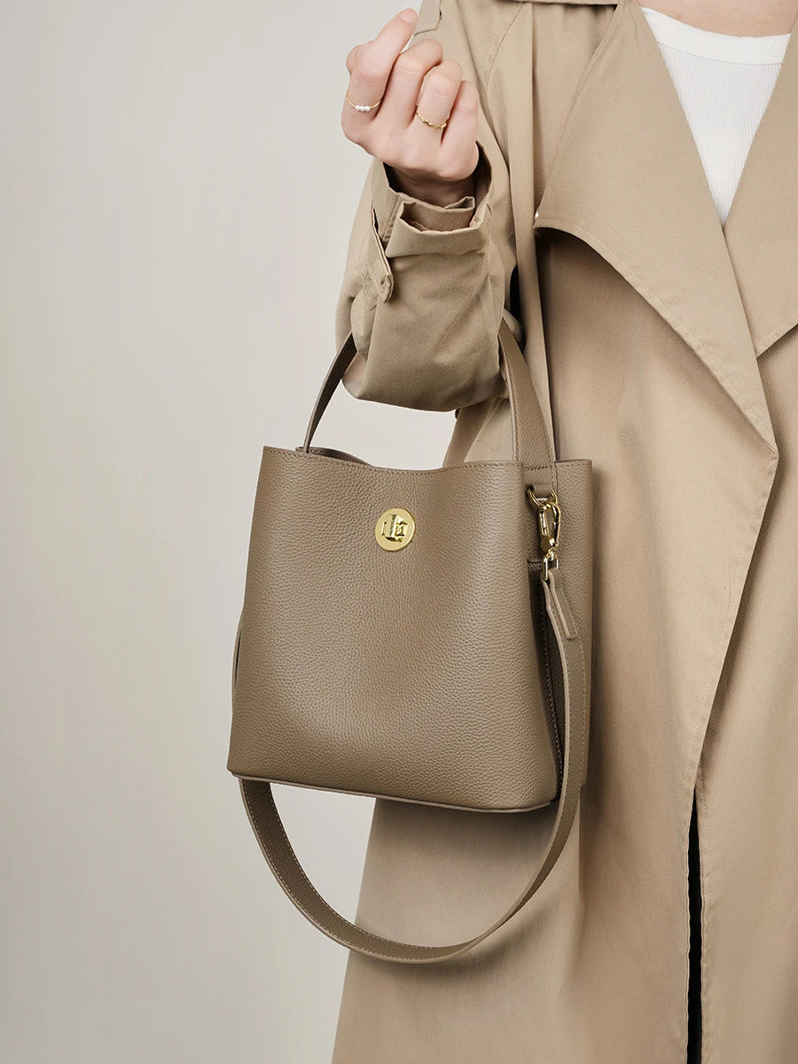 2025 Winter Autumn Style Unique Brand Genuine Leather Crossbody Messenger Shoulder Bucket Bags Purse Leather Women Handbags