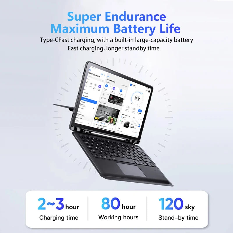 ZHISIHUI New Wireless 360-Degree Rotating Full Size Keyboard Case for for Tab S9+/S10+/S9 FE+ 12.4-Inch Tablet
