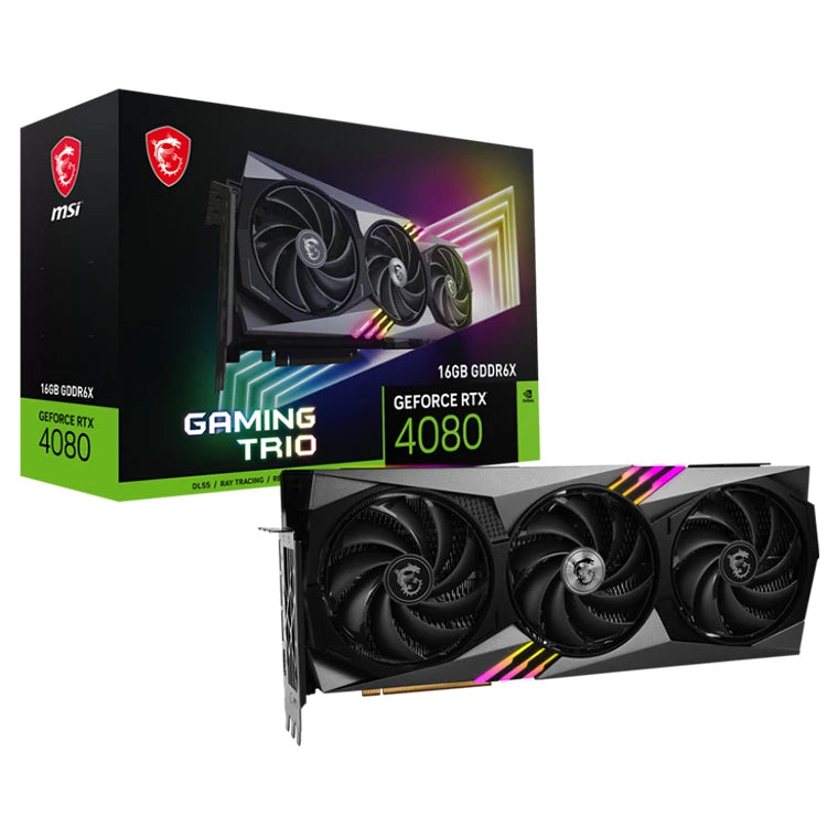 Used MS'I GeForce RTX 4080 16GB GAMING TRIO Graphics Card With 16GB GDDR6X 256-bit Memory Support OverClock
