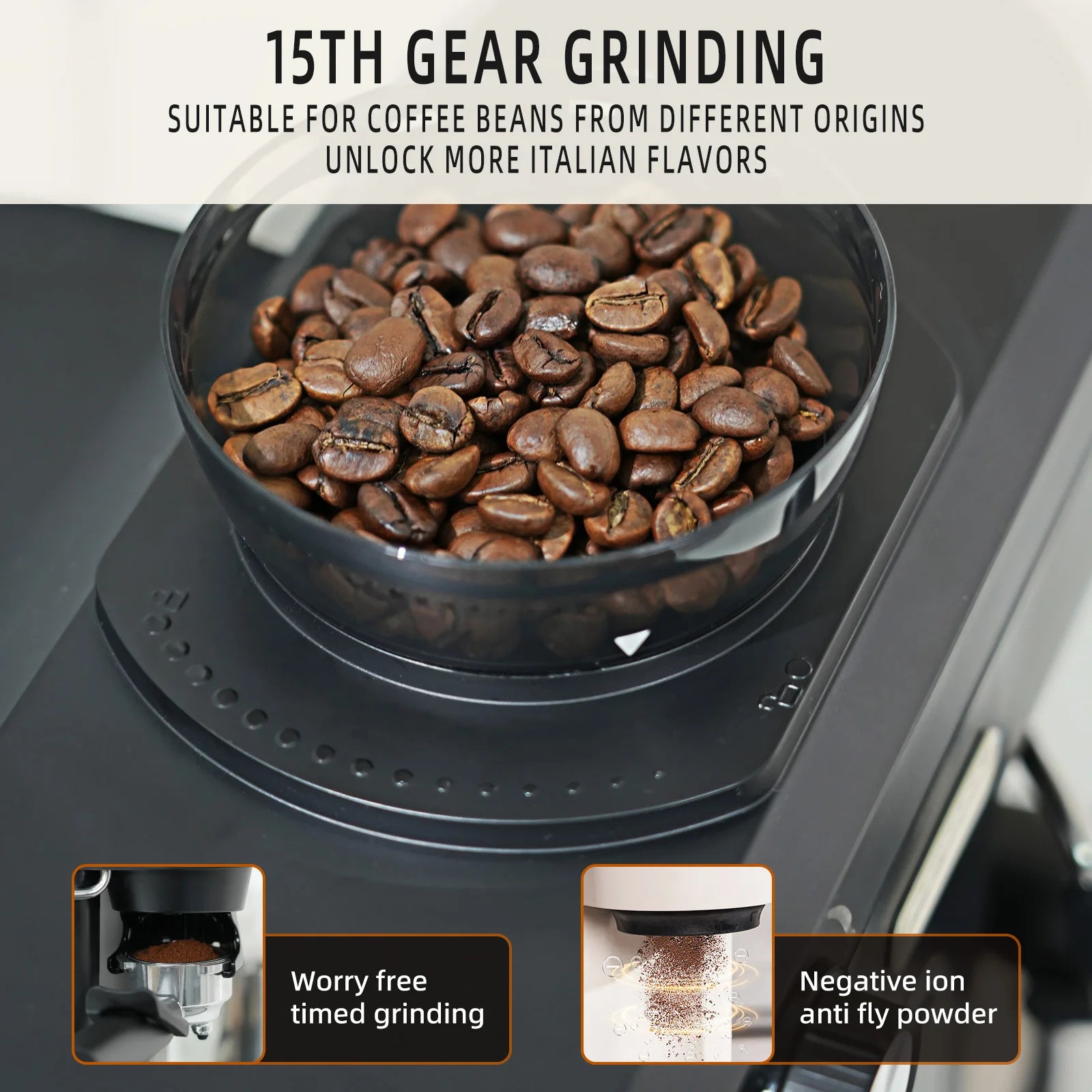 Mini Home Coffee Maker Grain Semi Automatic Coffee Espresso Machine With Grinder