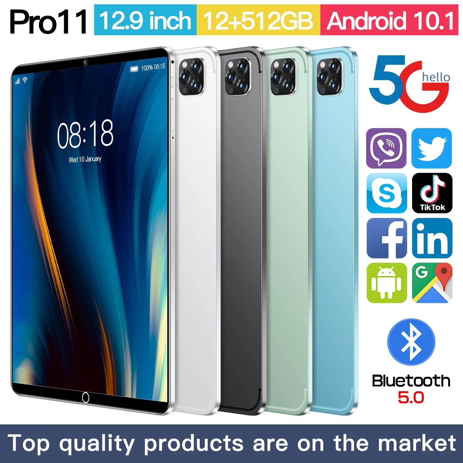 Business Tablet Gal Axy Tab Tablet with Sim Card S24 Tablet with Sim Card 16+256G 8Core Give Keyboard Mouse with Leather case