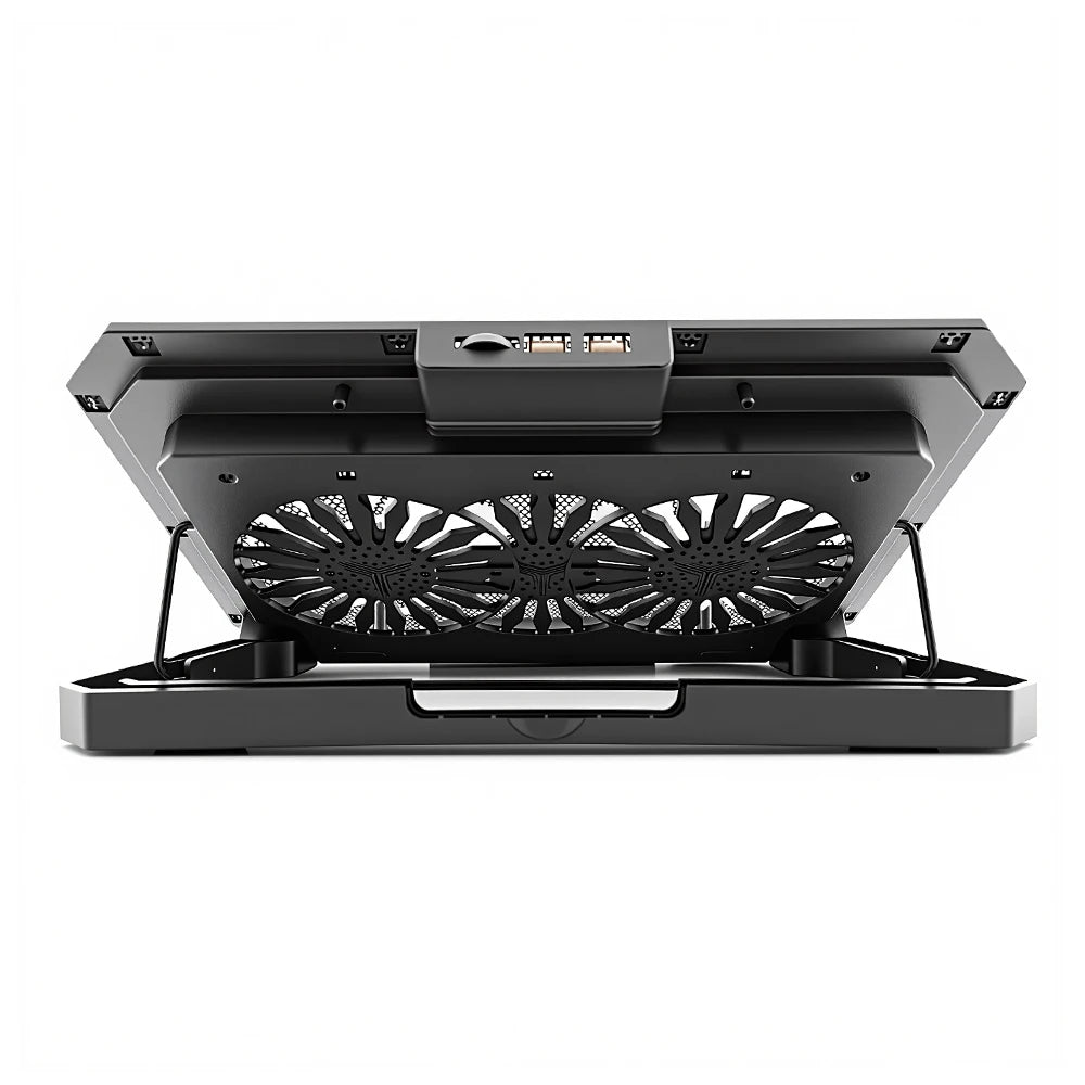 RGB Double Fan 14CM Air-Cooled Gaming Laptop Cooling Pad-USB Powered PWM Adjustable Stand with Plastic Notebook Holder in Stock