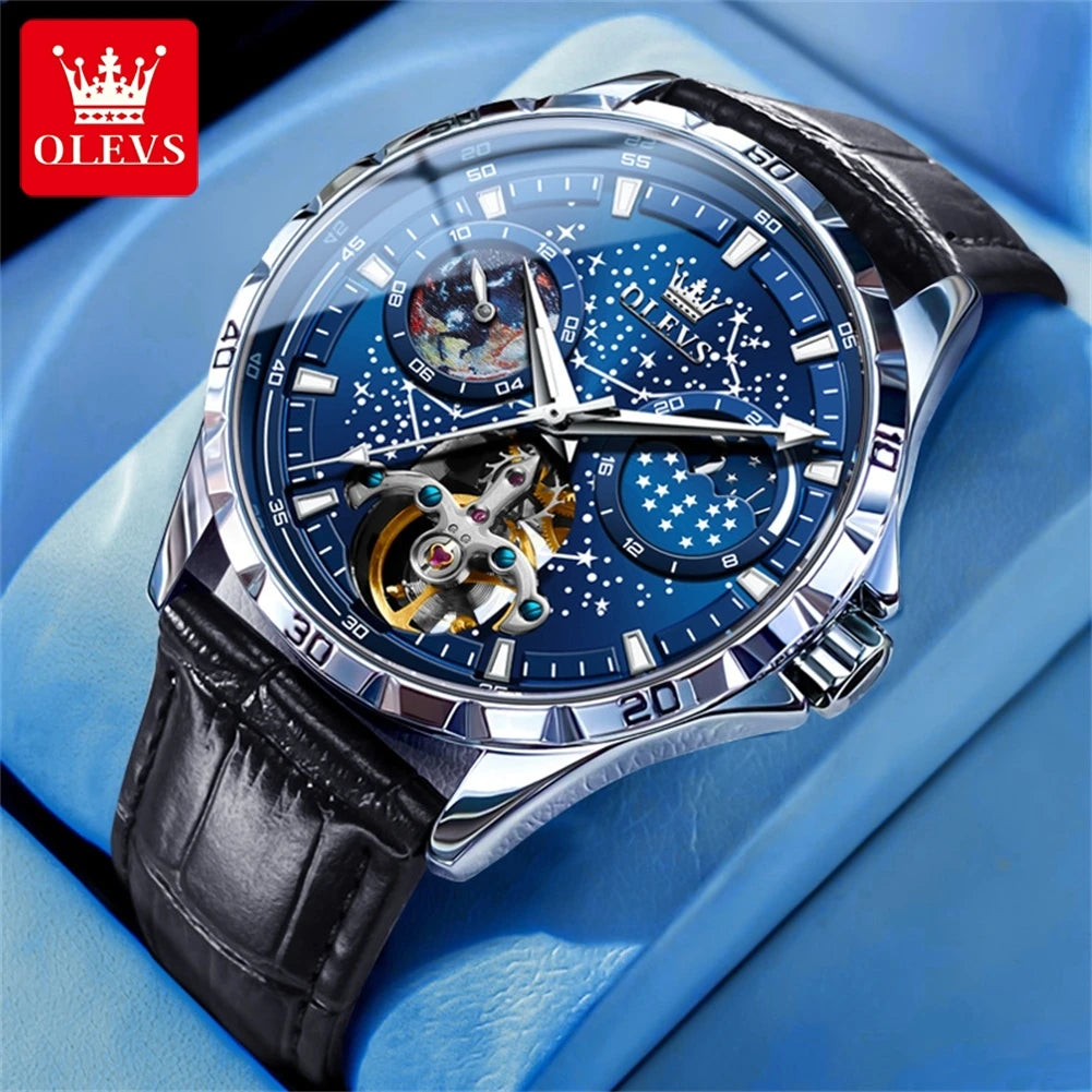 OLEVS 6689 Original Brand Men's Watches Waterproof Multifunctional Luminous  Fully Pointer Quartz Watch