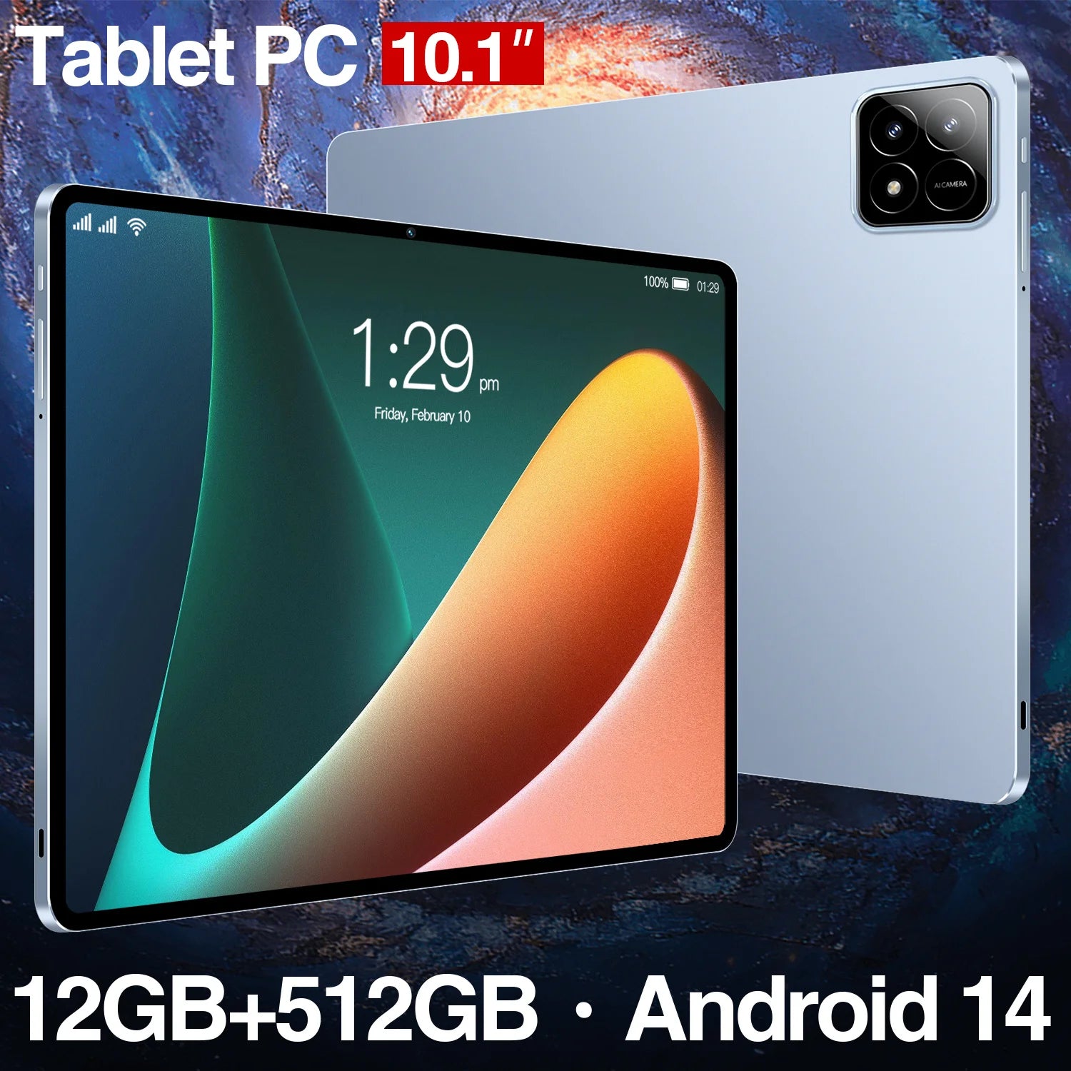 Pad 6S 10.1 Inch Smart Tablet 2026 5G 12GB 512GB 32MP Big Battery 10 Core