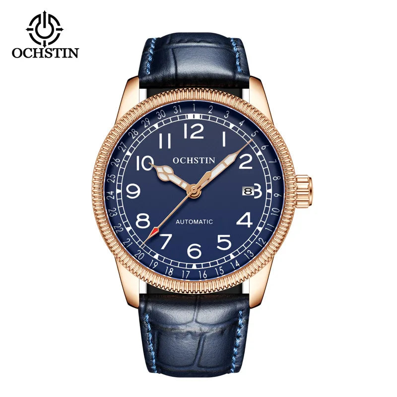 OCHSTIN 7006 GA7006 Nylon Band Genuine Leather Clock Automatic Business Luminous Hands Dial Mechanical Men's Watches Relogio