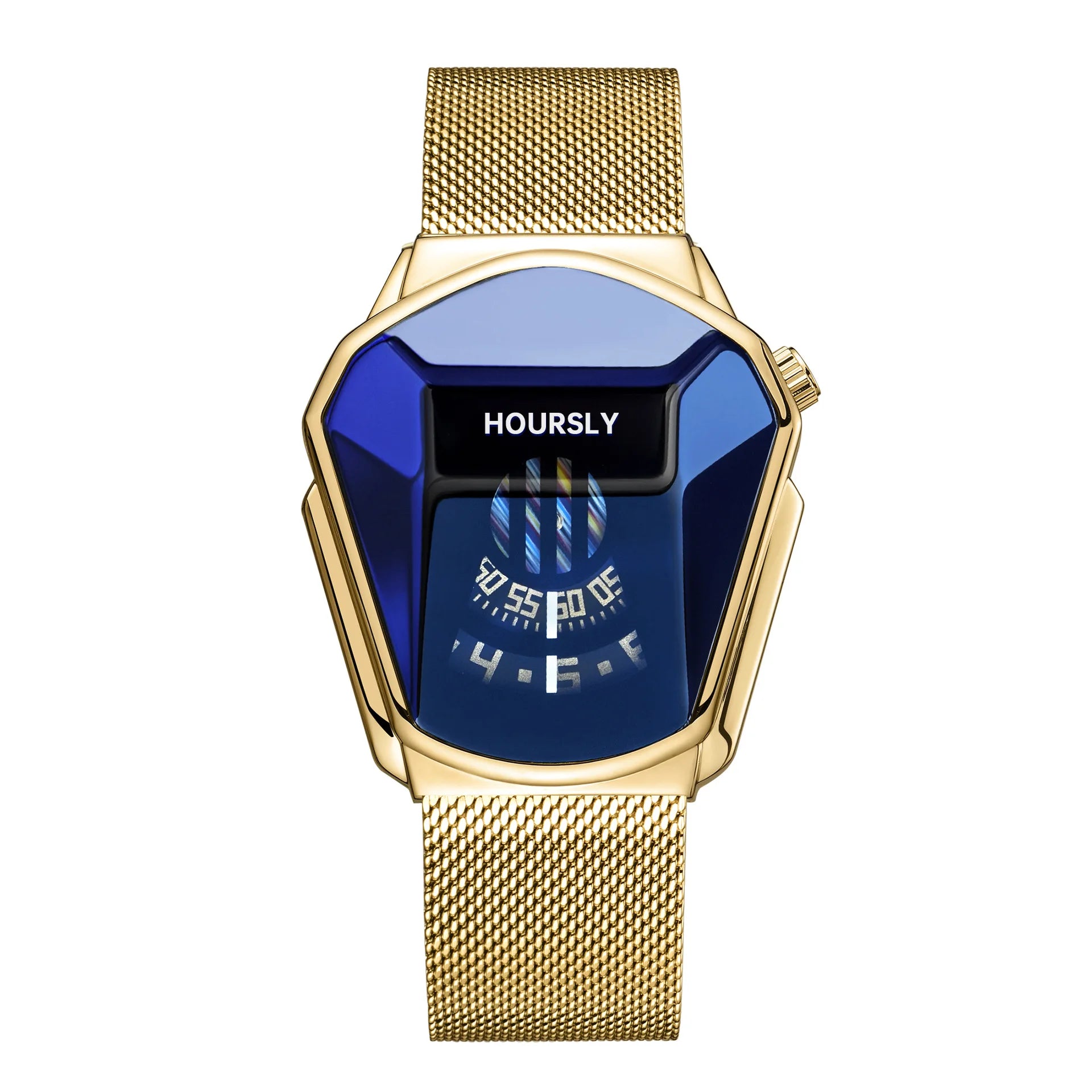 HOURSLY 6617 Fashion Men's Watches Motorcycle Cool Waterproof Sport Wristwatch Quartz Stainless Steel Leather GoldClock Watch