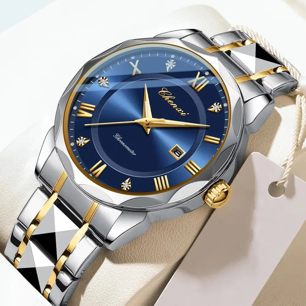 CHENXI 682 New Men's Watches Business Calendar Watch for Men Fashion Sport Waterproof Luminous Calendar Quartz Male Wristwatch