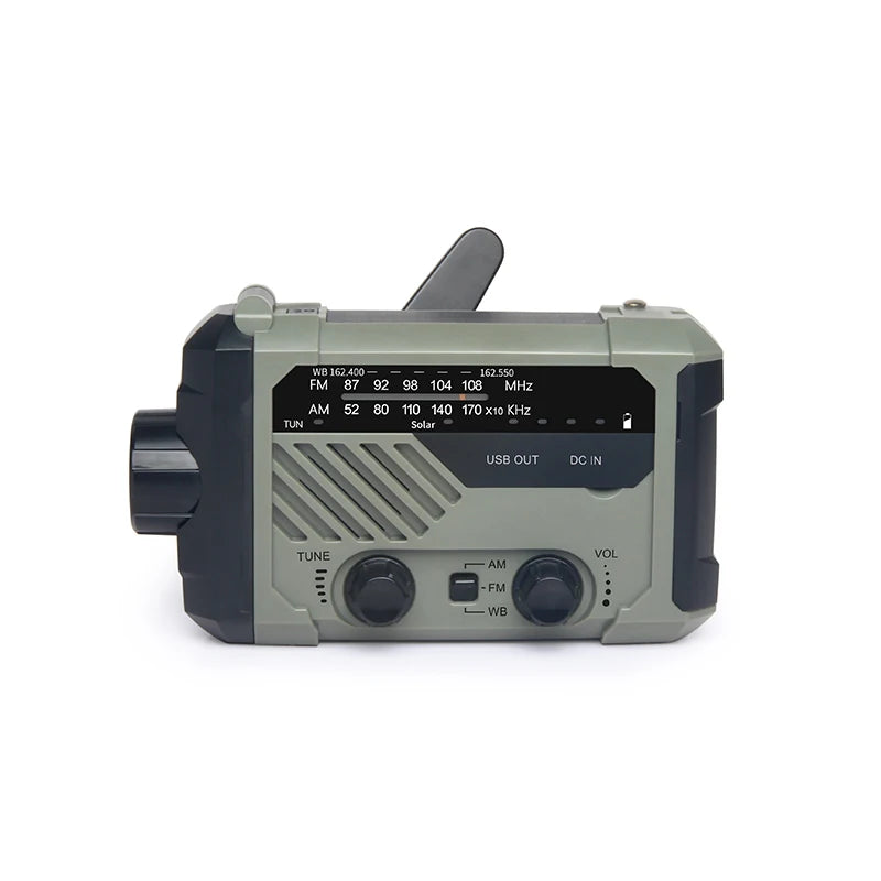 Factory Wholesale Solar Power Bank 2000Mah Emergency Crank Radio With Flashlight