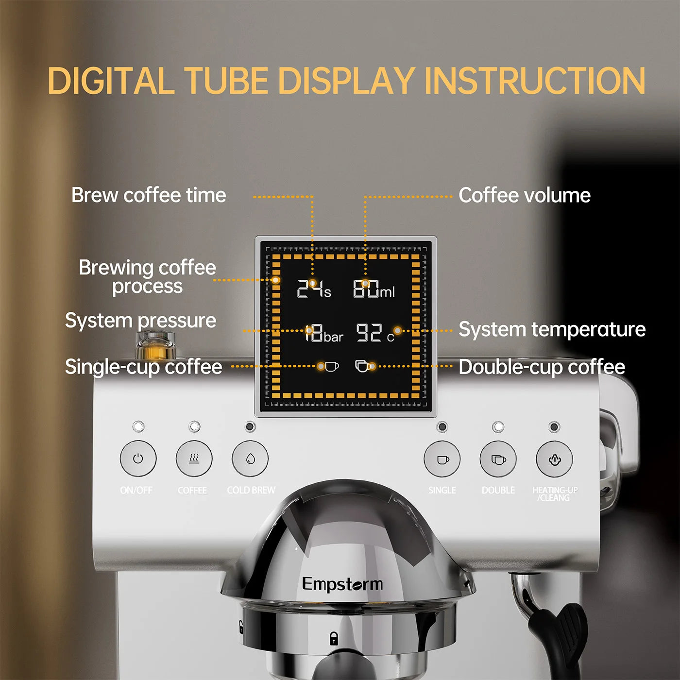 High Quality Aluminum Semi Automatic Coffee Machine Electric Espresso Maker French 20 Bars Pressure Household Hotel Use EU/US