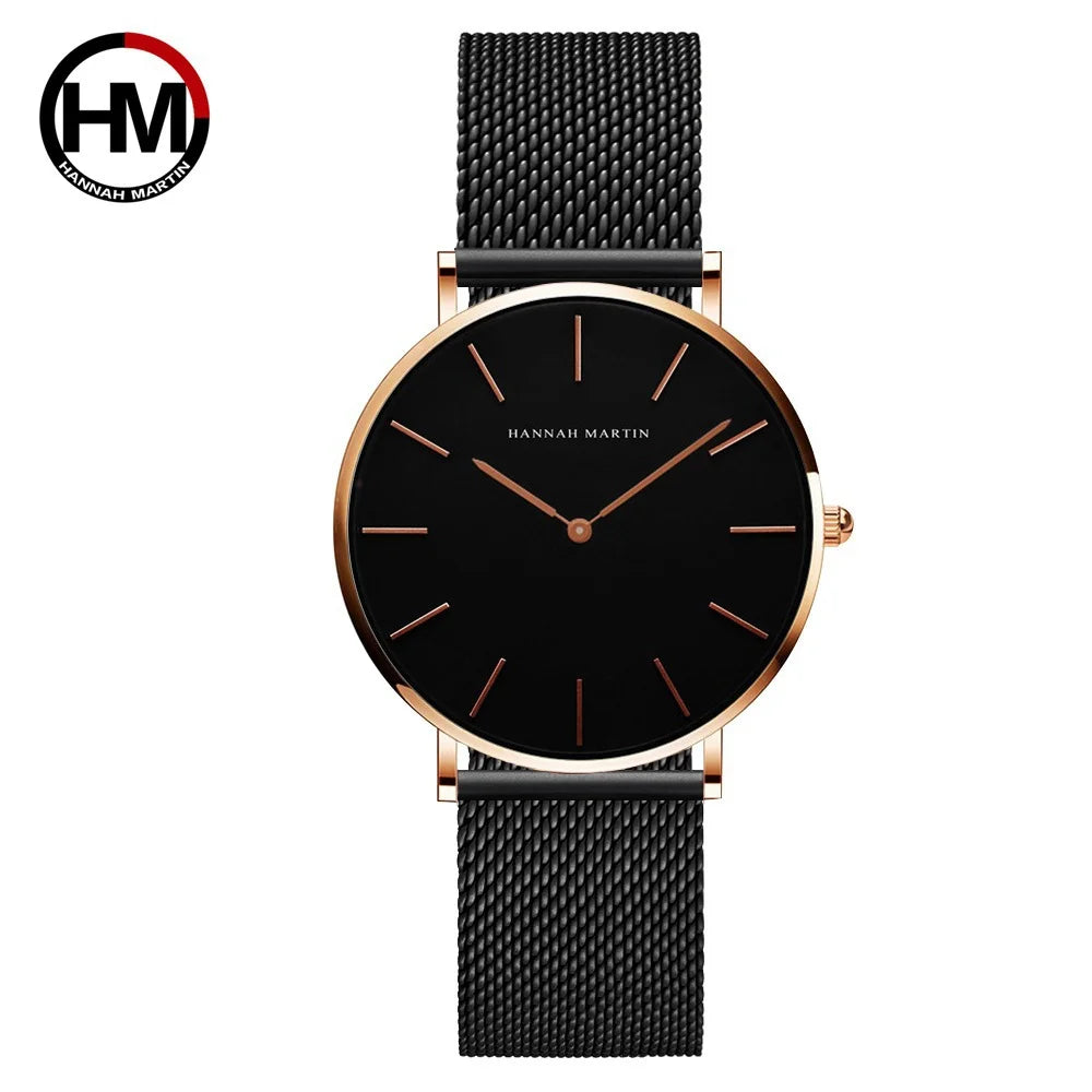 2024 Elegant Cheap Quartz Ladies Watch Classic Leather Strap Women's Watches Montre Femme Hannah martin Watch Women