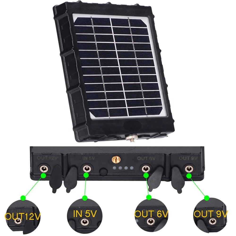 Trail Camera Solar Panel Kit With Battery 8000mah 12v Mini 3 Watt Hunting Camera IP66 Waterproof Solar Charger for Outdoor Cam