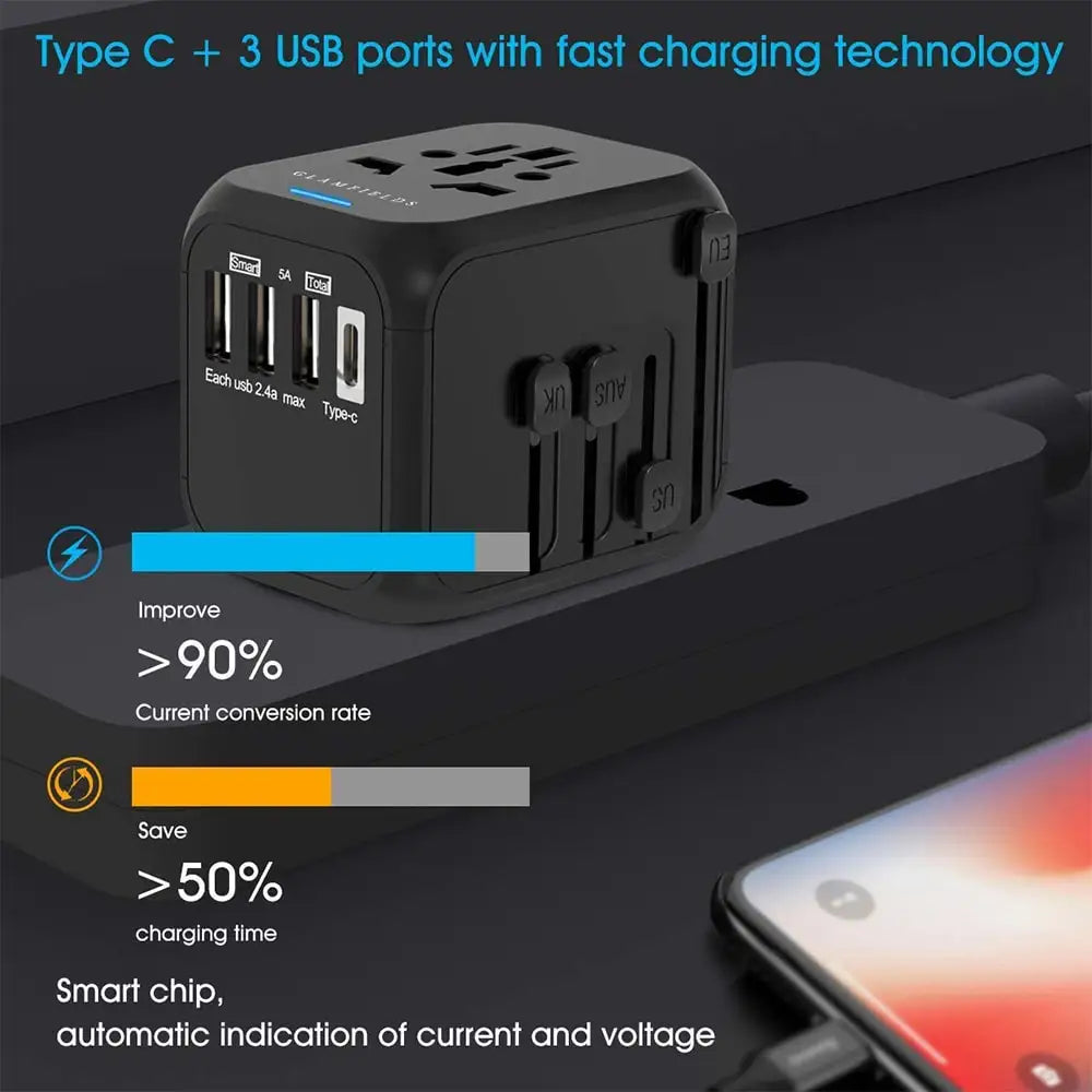 Multinational UK BS 5733 Japan Universal Travel Adapter 10A/250V Smart Home Product for International Travel