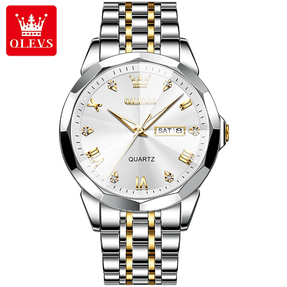 OLEVS 9931 Top Brand Women's Watches Elegant Rhombus Mirror Original Quartz Smart Ladies Wristwatch Stainless Steel Waterproof