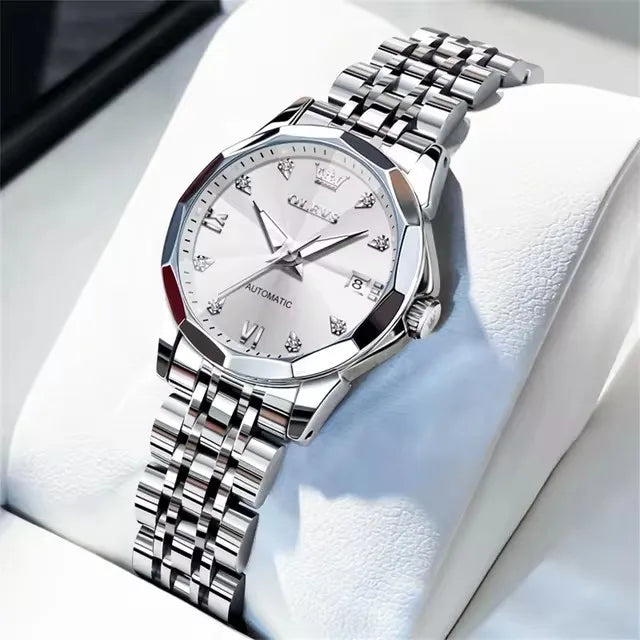 OLEVS 9982 Women Mechanical Automatic Wristwatches Waterproof Luminous Hands Women's Watches for Ladies Girls Montre Femme Reloj