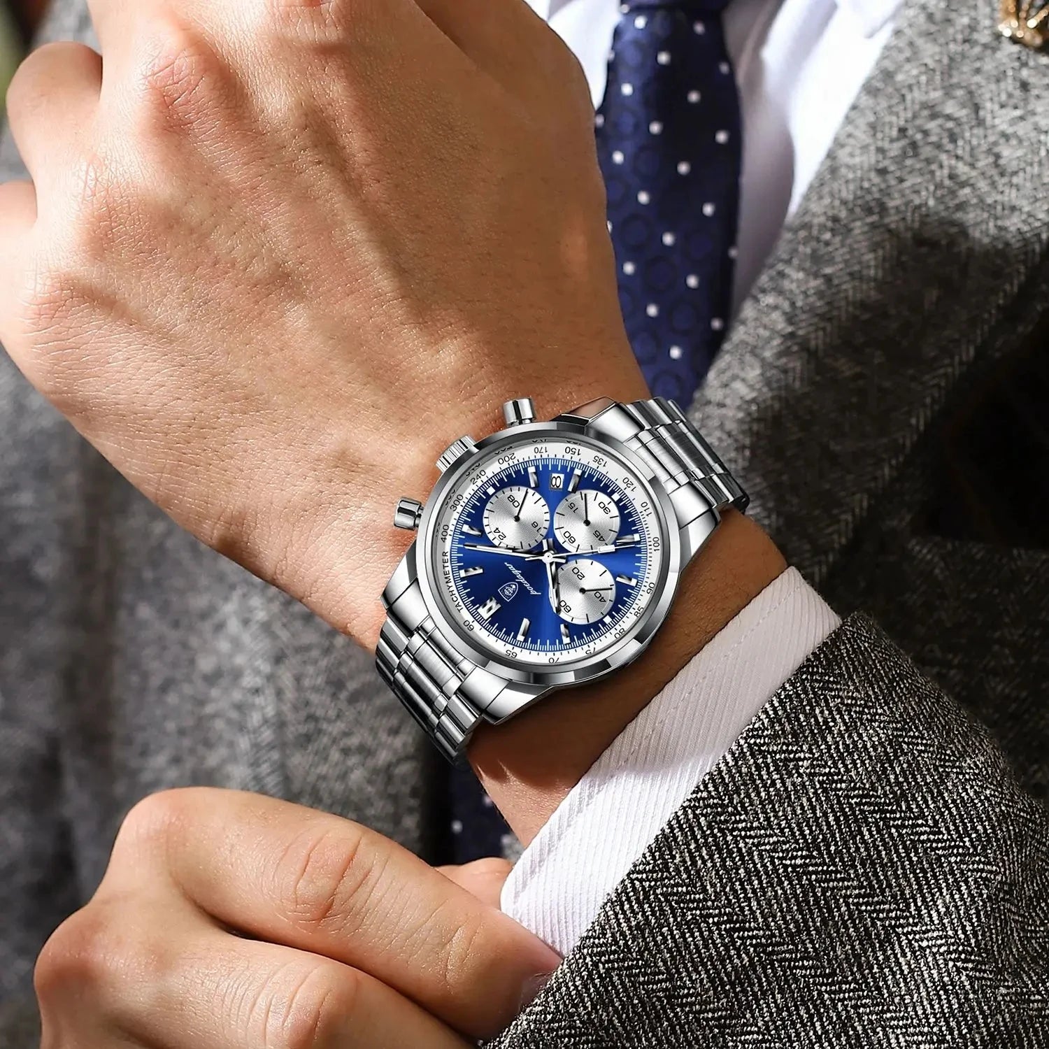 POEDAGAR Luxury Sports Watch for Man Waterproof Luminous Date Chronograph Men Watch Steel Quartz Men's Watches Clock Reloj 921