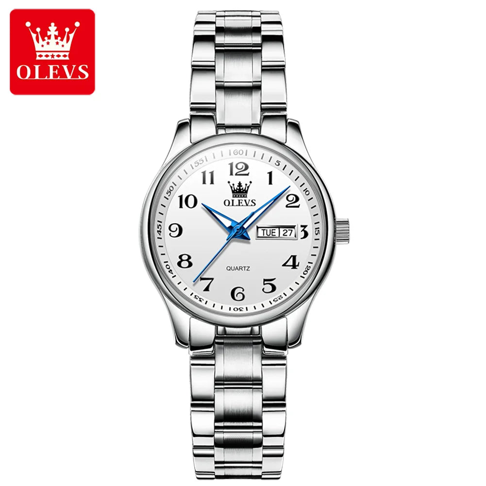 New Olevs 5567 Luxury Fashion Men's Watches Lover's Business and Simple Couple Relojes Watches Women Quartz SmartWatch