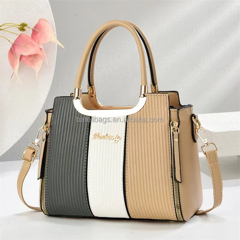 Fashion Zipper Custom Luxury Tote Ladies Messenger Logo Casual Tote Handbag for Daily Use New Large Capacity PU Women Handbags