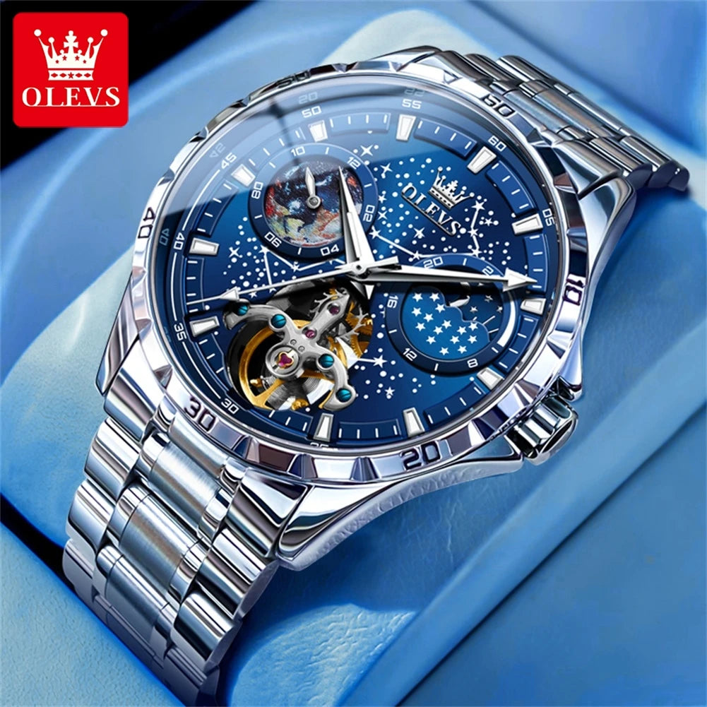 OLEVS 6689 Original Brand Men's Watches Waterproof Multifunctional Luminous Fully Automatic Mechanical Watch
