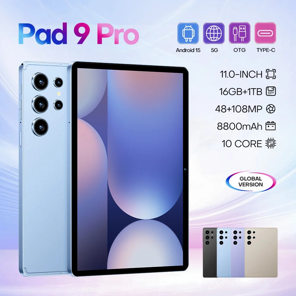 Limited Time Special Offer Pad 9 Pro Dual Core High Resolution 5G Smart Educational Tablet 16GB+1TB 11 Inch Global Wholesale