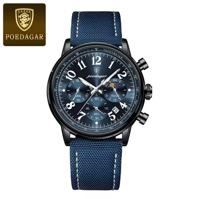 POEDAGAR Men's  Watches 808 Leather Creative Watches Men Wrist Hot Sale Luxury Creative Men Watch Movement  Montre Homme