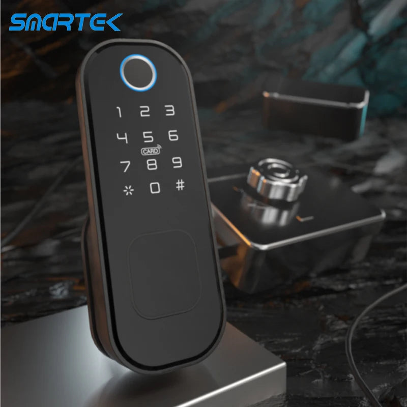 IP65 Waterproof WiFi Smart Home Electronic Keyless Keypad Deadbolt Door Rim Lock Smart Door Lock Electronic Rim Lock