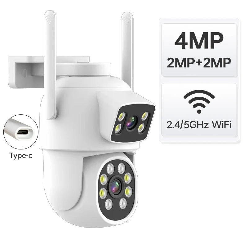 New Night Vision Home Security Camera Built-in Microphone PTZ Camera Home Security Outdoor Rotating Camera Support 256GB TF Card
