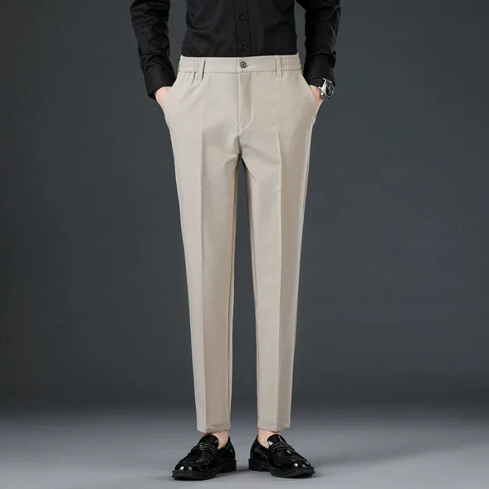 Spring and Autumn Men's Casual Pants Tailored Elastic Waist Suit Pants Casual Cropped Pants   27-42