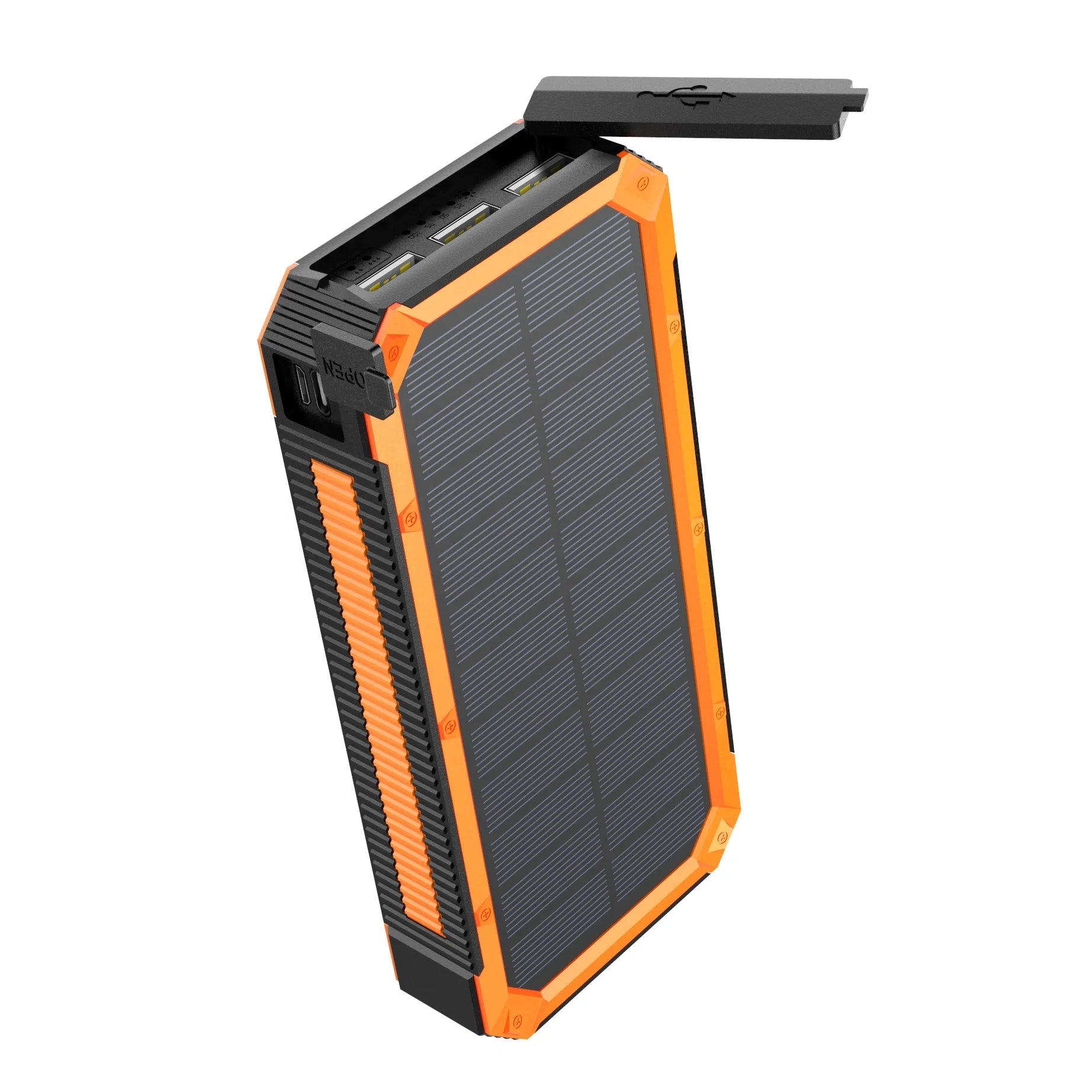 20000mAh Portable Solar Charger QC3.0 Fast Charging USB Type-C Micro USB IP66 Waterproof Camping Mobile Outdoor Solar Power Bank