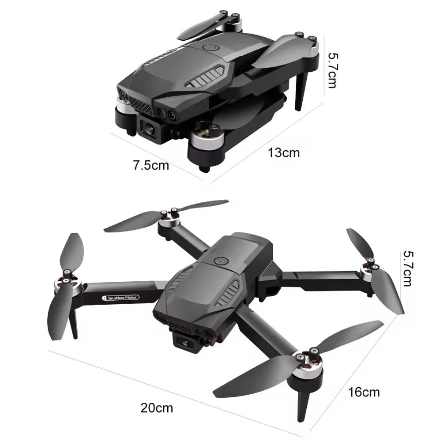 Hot Selling F198 Mini Drone Wide Angle HD 4K Dual Camera Wifi FPV Brushless Motor for Beginners-Remote Control Plastic Material