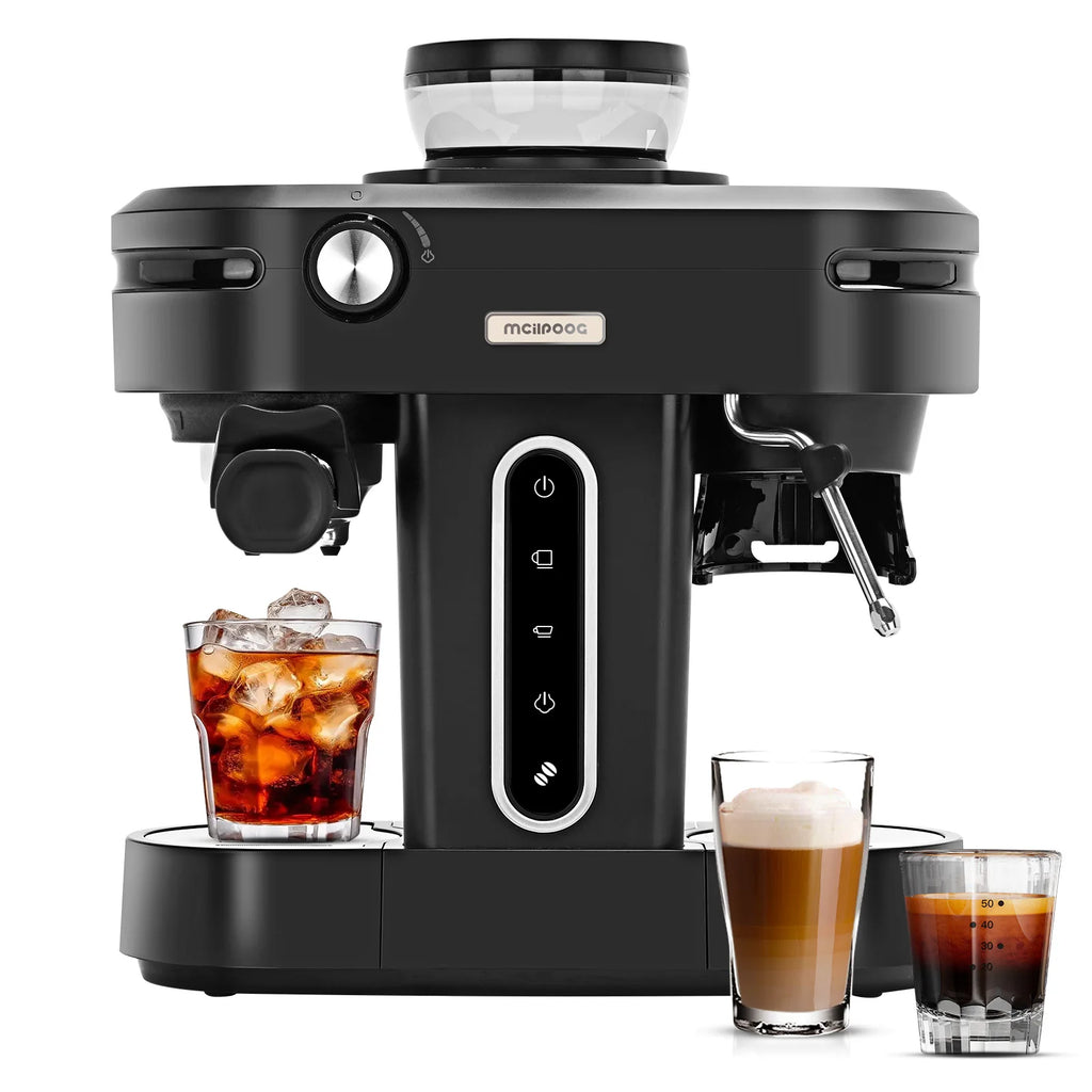 Mini Home Coffee Maker Grain Semi Automatic Coffee Espresso Machine With Grinder