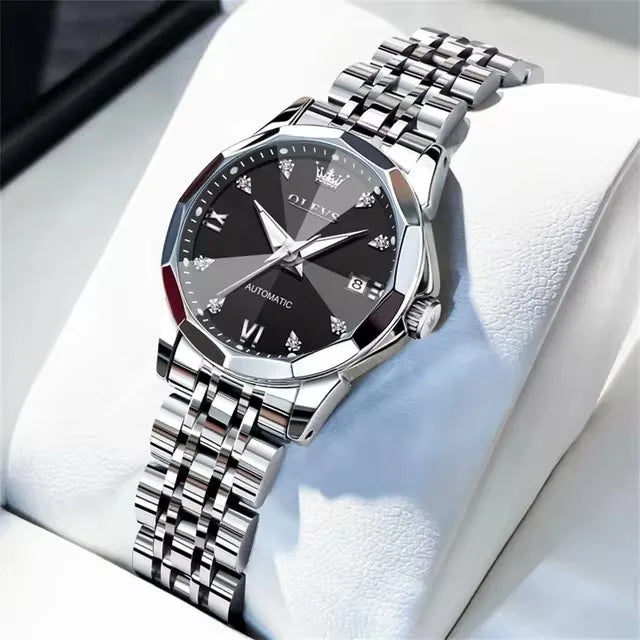 OLEVS 9982 Woman Brand Mechanical Automatic Wristwatches Waterproof Luminous Hands Women's Watches for Ladies Montre Femme Reloj