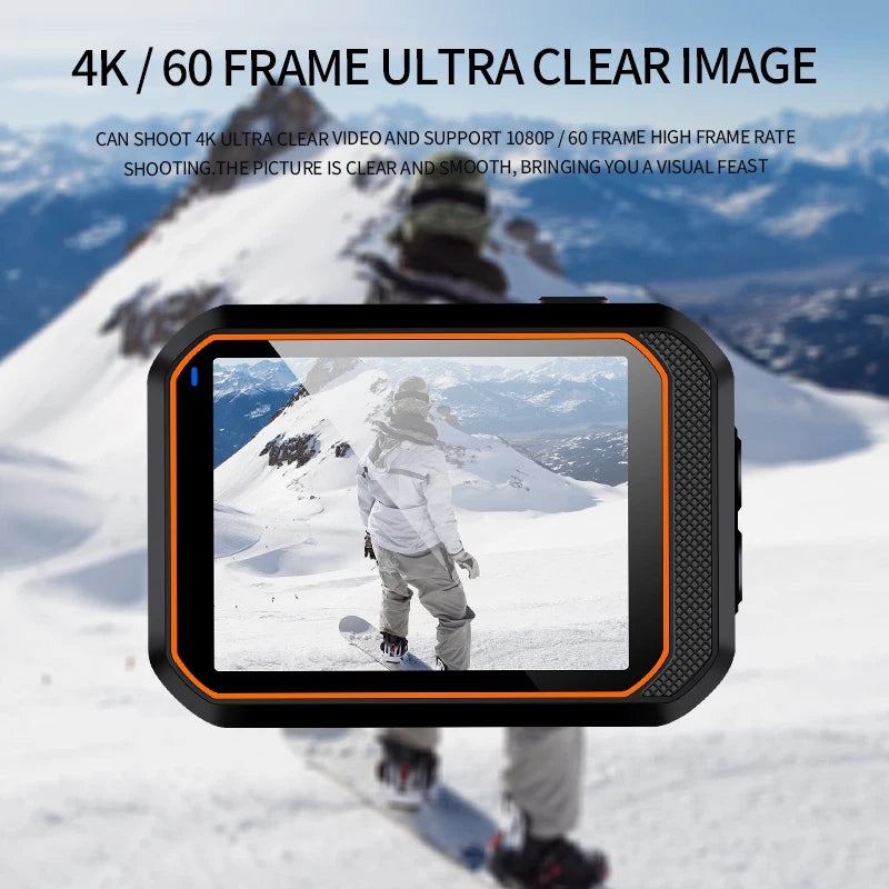 4K 60FPS Mini Action Camera 2.0" Screen Remote Control Outdoor Sport Anti Shake 170 Wide Angle Waterproof Pro Bike/Motorcycle