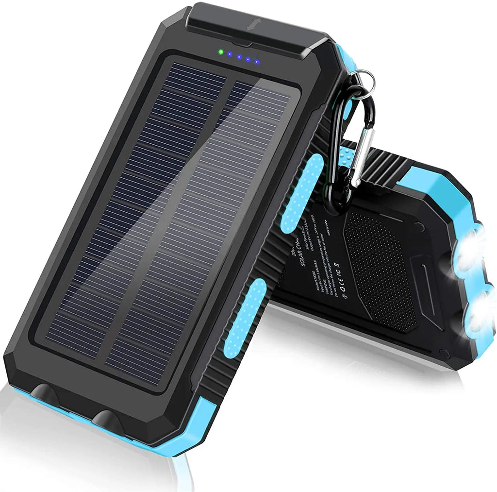2025 New Portable Powerbank Dual Usb Solar Power Bank Waterproof 20000 Mah Solar Power Station Solar Mobile Phone Charger