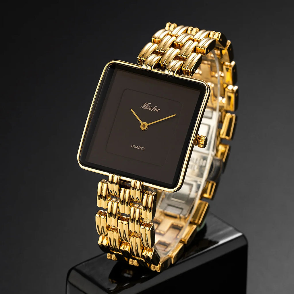 Missfox 2177 2176 Men's Watches Miss Fox Fashion Casual Design Luxury Unisex Black Dial Quartz Watch for Male Female Lady Reloj
