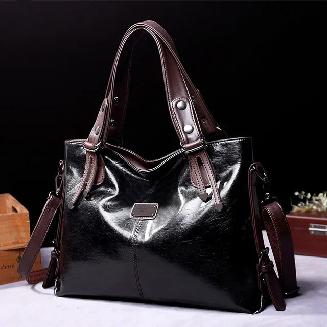 New Fashion Casual Tote Bag Women Handbags Soft Leather Shoulder Bags Vintage Big Capacity Crossbody Hand Bag for  Ladies