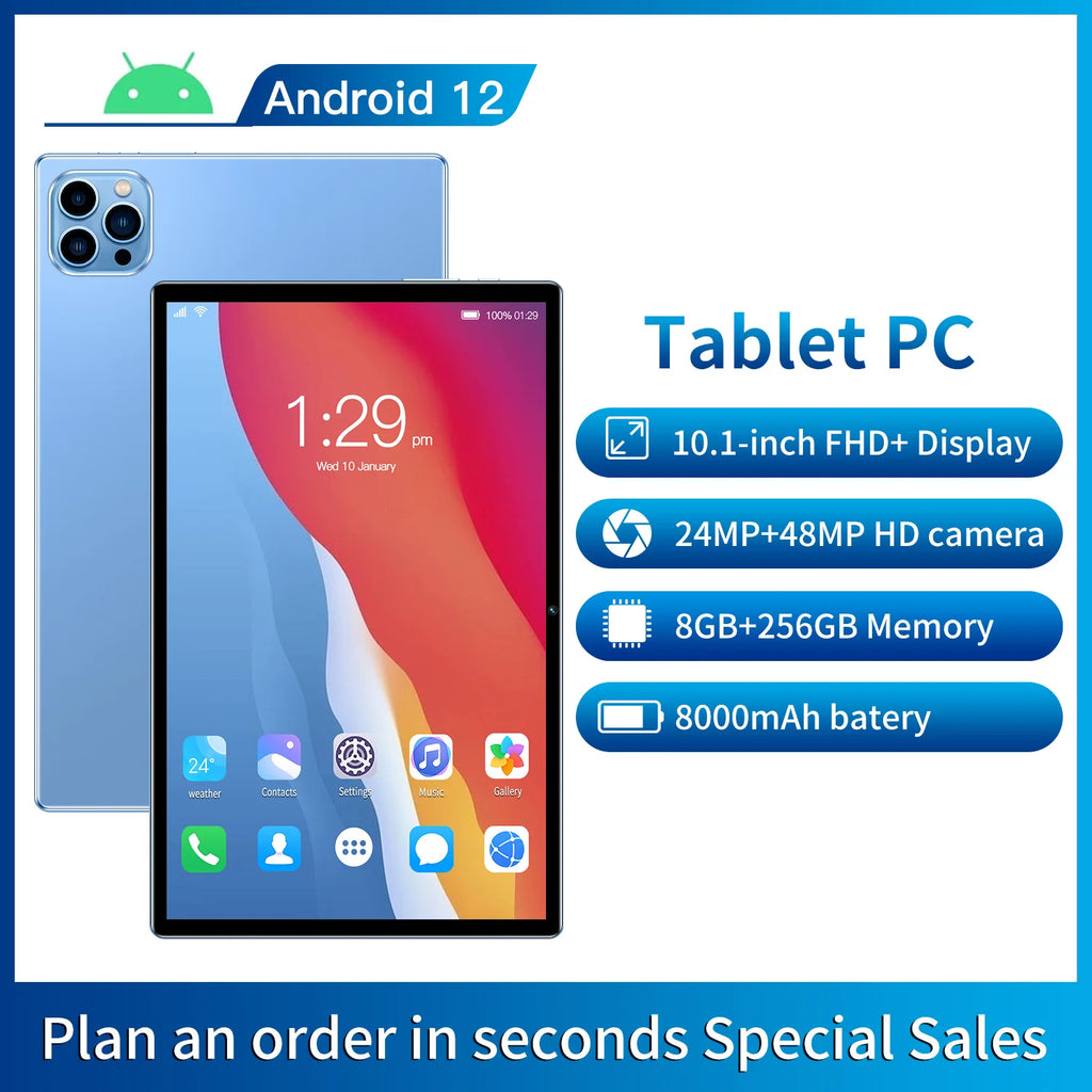 X11 Customized 10.1 Inch Android Tablet 8GB+256G Dual SIM HD Capacitive 6000mAh Front Keyboard Android 10 OS Educational Call