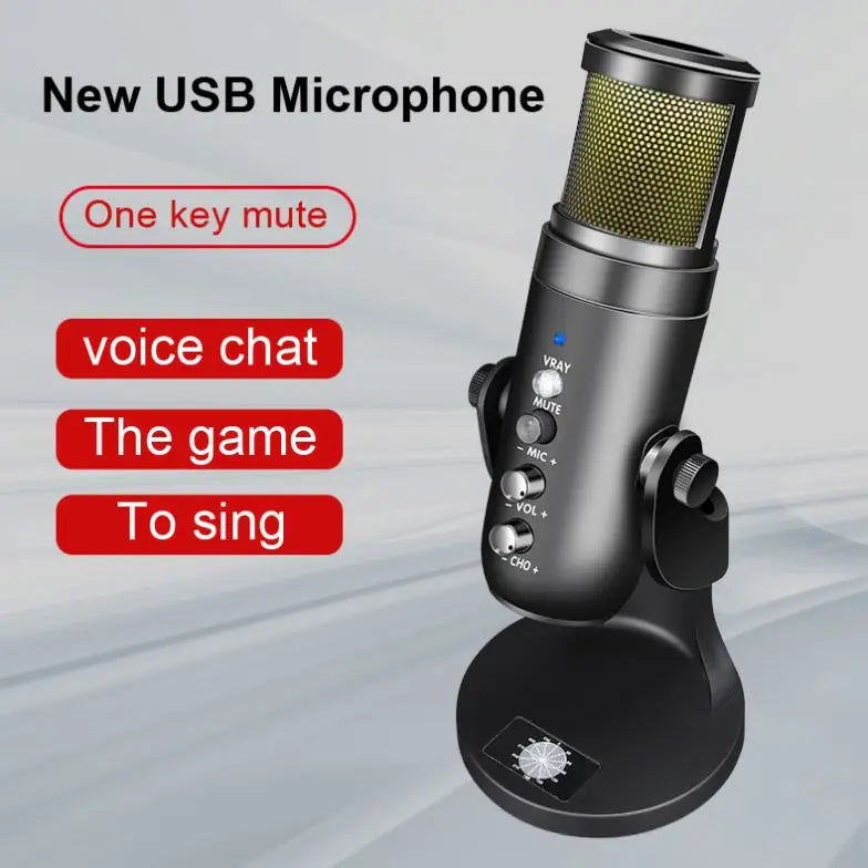 Demao MU900 Professional USB Condenser GAMING MICROPHONE with RGB for Game Podcast Studio Recording
