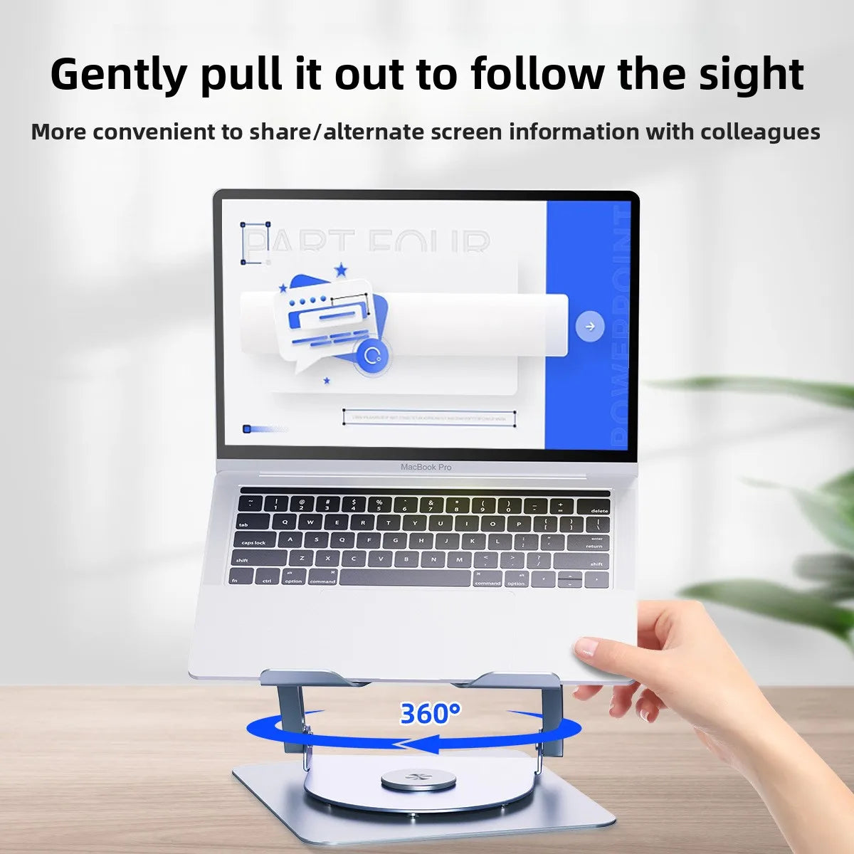 360 Rotation Aluminum Alloy Laptop Stands Adjustable Laptop Stand with Cooling Fan Tablet PC Stands for Office Meeting Room