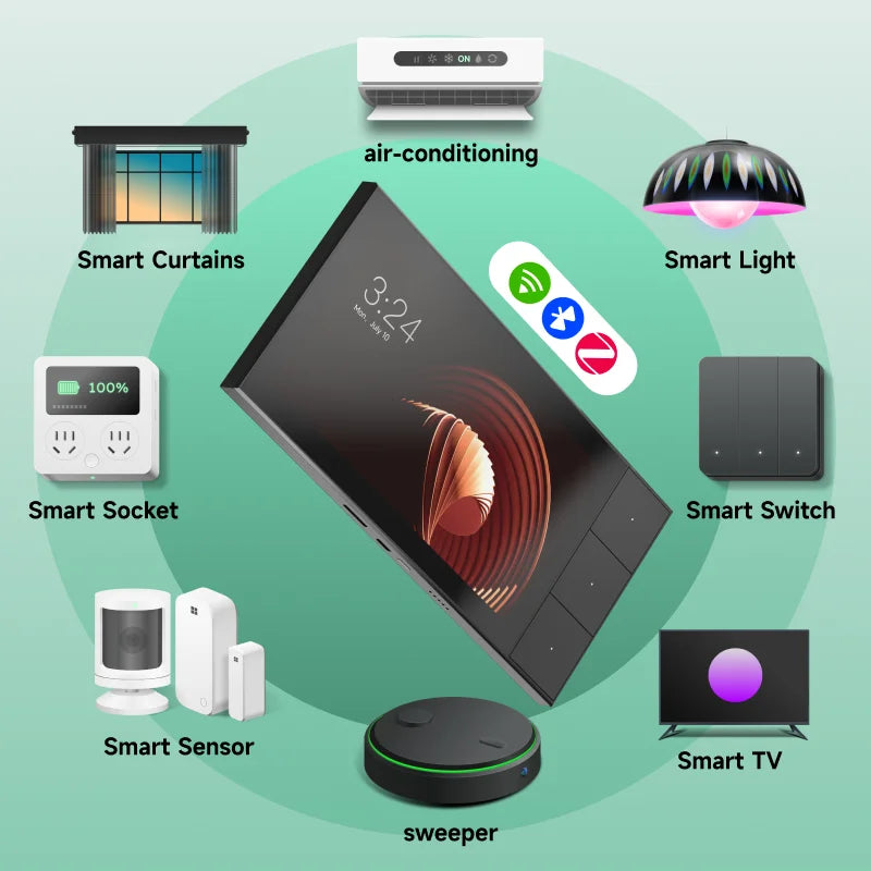Smart Home Control Panel with Central Switch 100+ Tuya Devices RS485 WIFI IPS Display for Home Automation Hotel Use Smart Switch