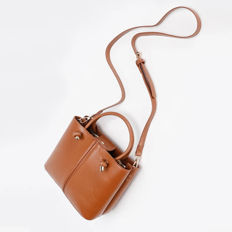 Head Layer Cowhide Leather Handbag Fashion Leather Women's Shoulder Ladies Hand Bags and Purses Women Handbags